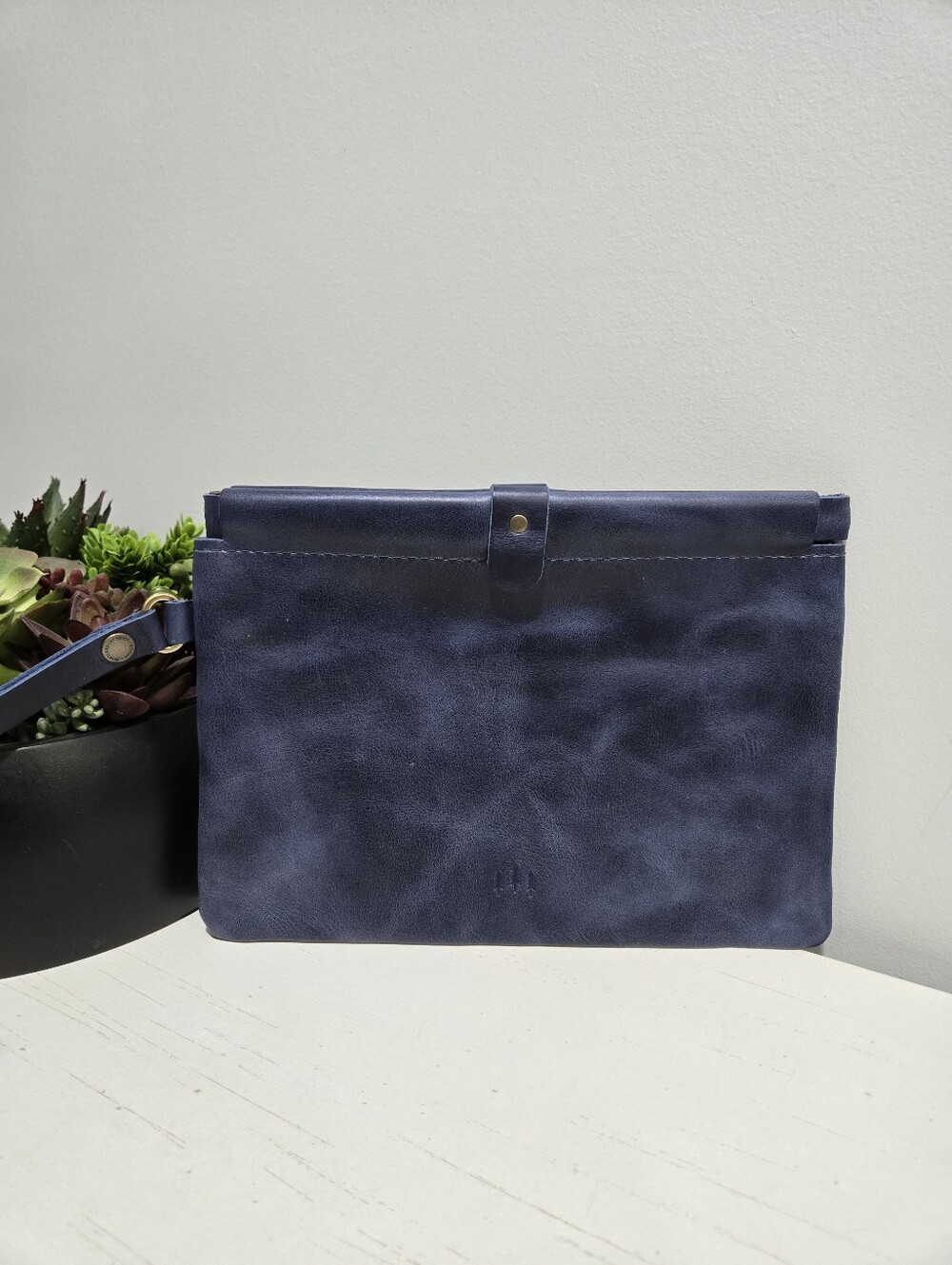 Cowboy Blue Famed Framed Clutch Pouch Wristlet Portland Leather Goods